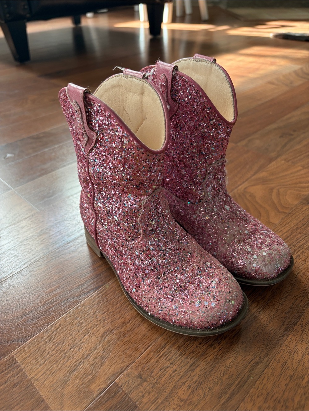 Girls Pink Glitter Ankle Boots - Kids Shoes
